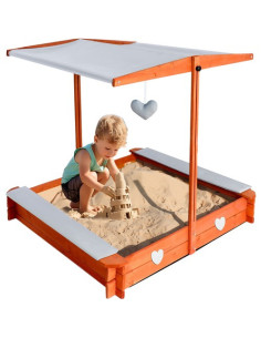 Hopfällbar sandlåda med tak
